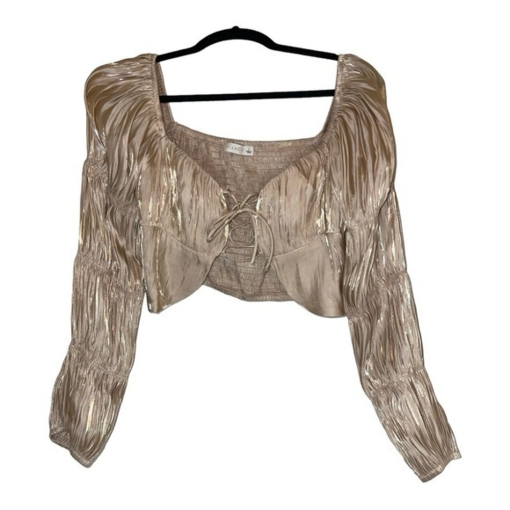 NEW!! O.VIANCO Gold Metallic Crop Top